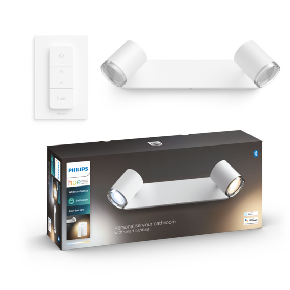 Philips Hue WA Adore Dobbel Spot 2x5W Hvit