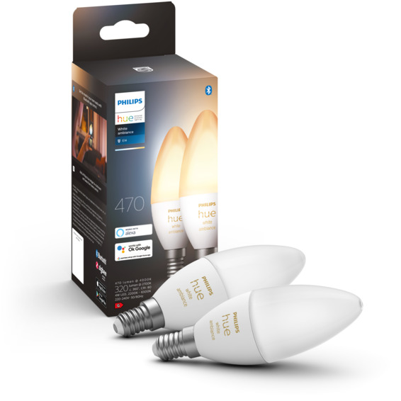 Philips Hue WA Lyskilde 5.2W B39 E14 2pk