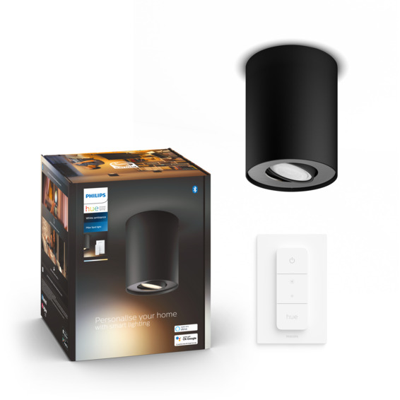 Philips Hue WA Pillar Enkel Spot 5W Sort