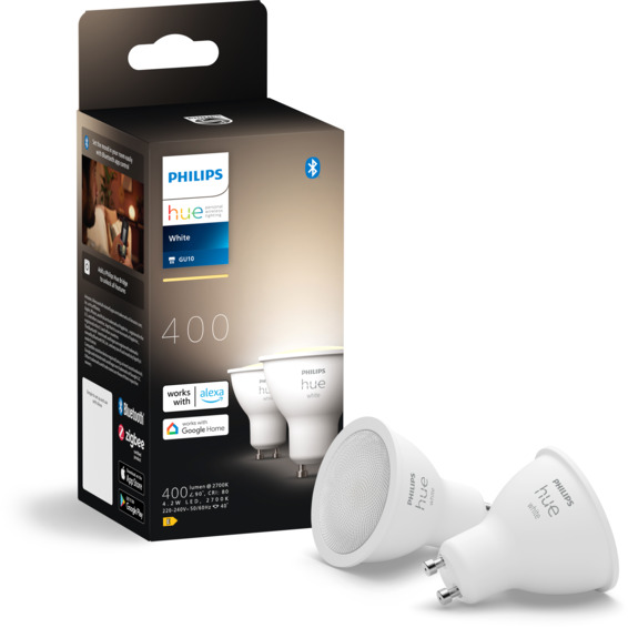 Philips Hue W Lyskilde 4.2W GU10 2pk