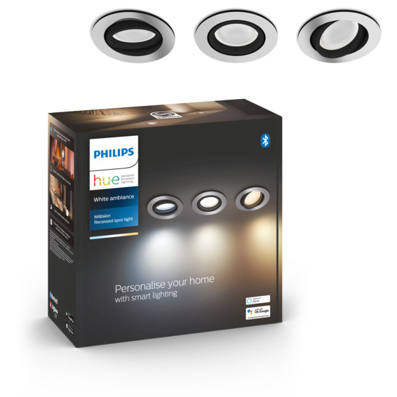 Philips Hue WA Milliskin Downlight Rund 3x4,2w Alu