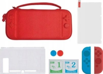 MARIGames 6in1 Set Case Pouch Glass For Nintendo Switch/Dss-106 Red Case