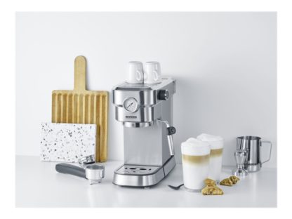 SEVERIN Espresa Plus KA 5995 - Kaffemaskin med cappuccinatore - 15 bar - børstet rustfritt stål / svart