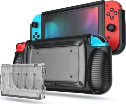 Alogy Protective case Alogy Crystal for Nintendo Switch black + case for 5 games universal